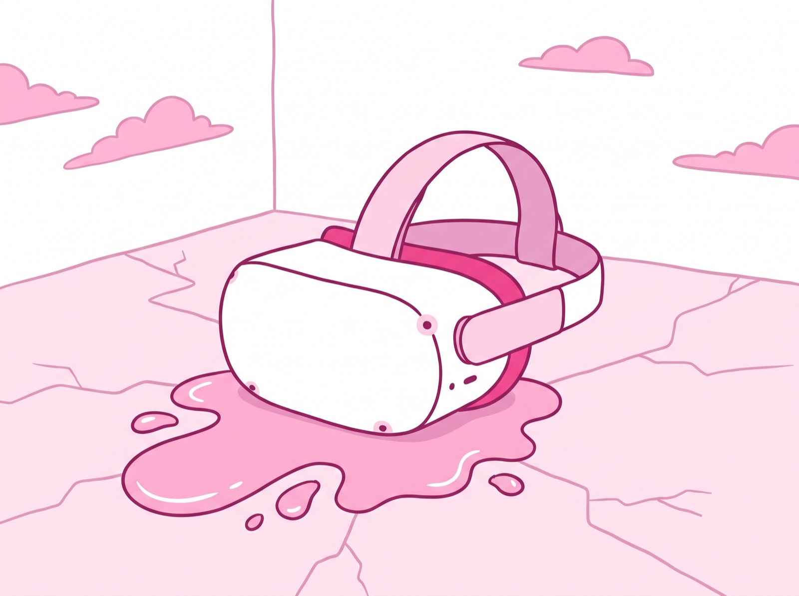 Ilustración de unas gafas de VR derritiéndose