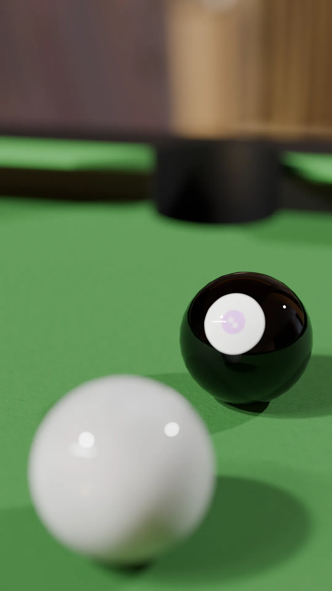 3D rendered pool table — billiard game scene