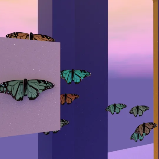3D animated butterflies — digital nature scene