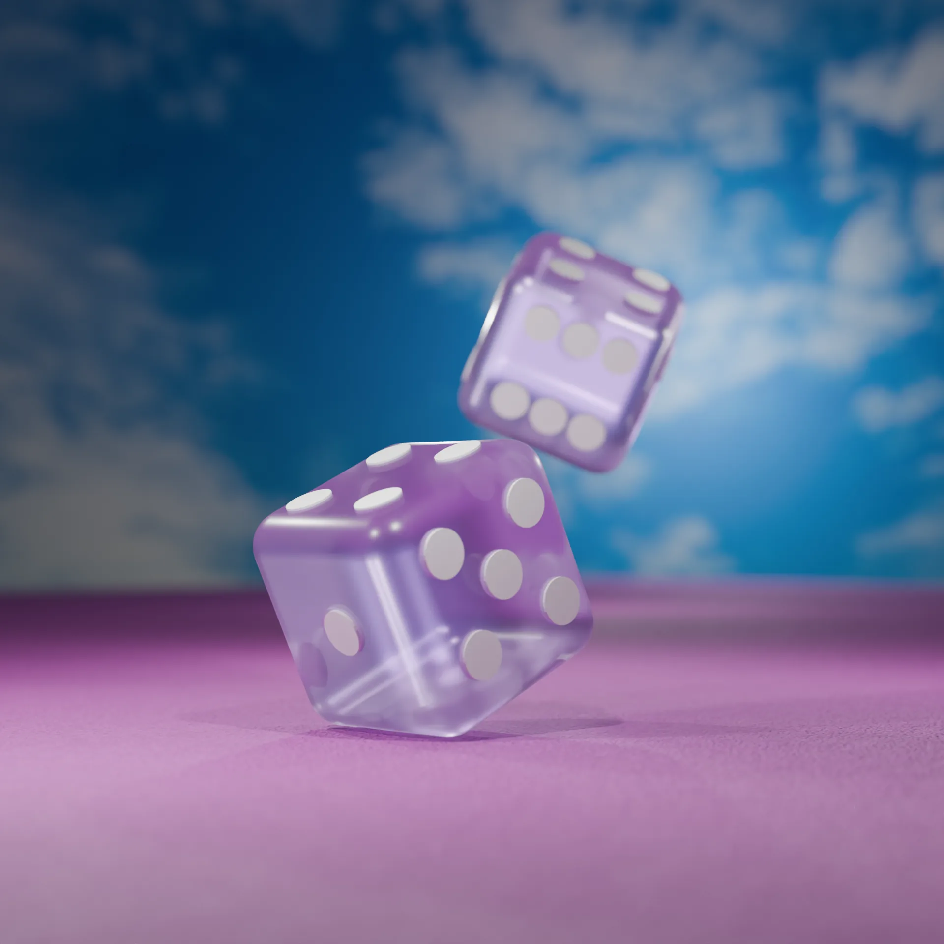 3D rendered dice — photorealistic game pieces
