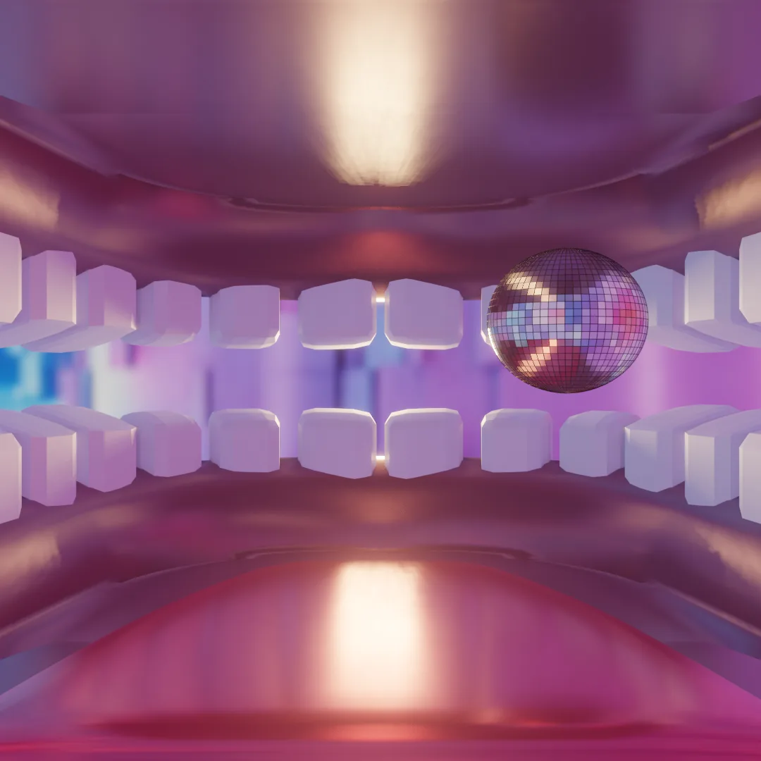 3D disco ball — reflective metallic sphere render