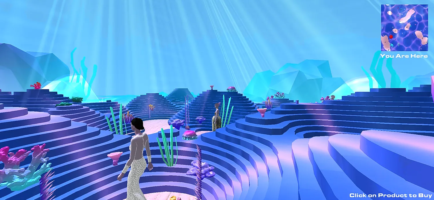 Fashion collection displayed in immersive Atlantis virtual world