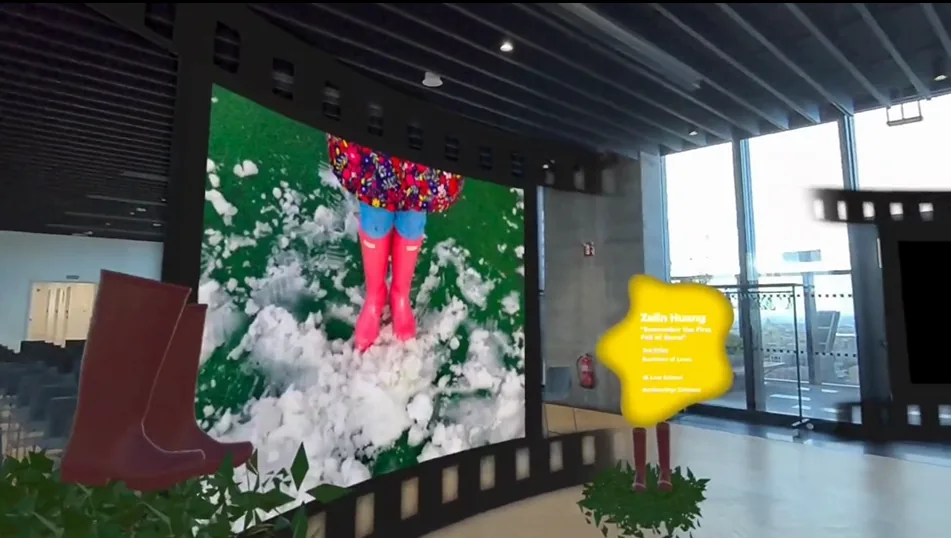 3D elements emerging from flat artwork in MR installation